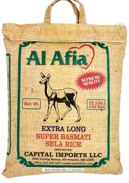 Premium AL-AFIA Extra Long Aged Super Basmati Sella Rice by Capital Distri