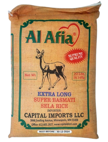 Premium AL-AFIA Extra Long Aged Super Basmati Sella Rice by Capital Distri