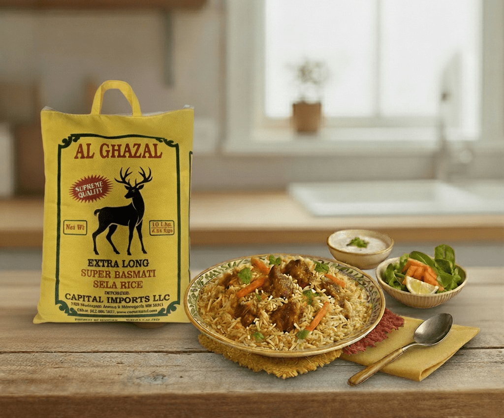 Hyderabadi Zafrani Pulao made with Al Ghazal Extra Long Basmati Rice